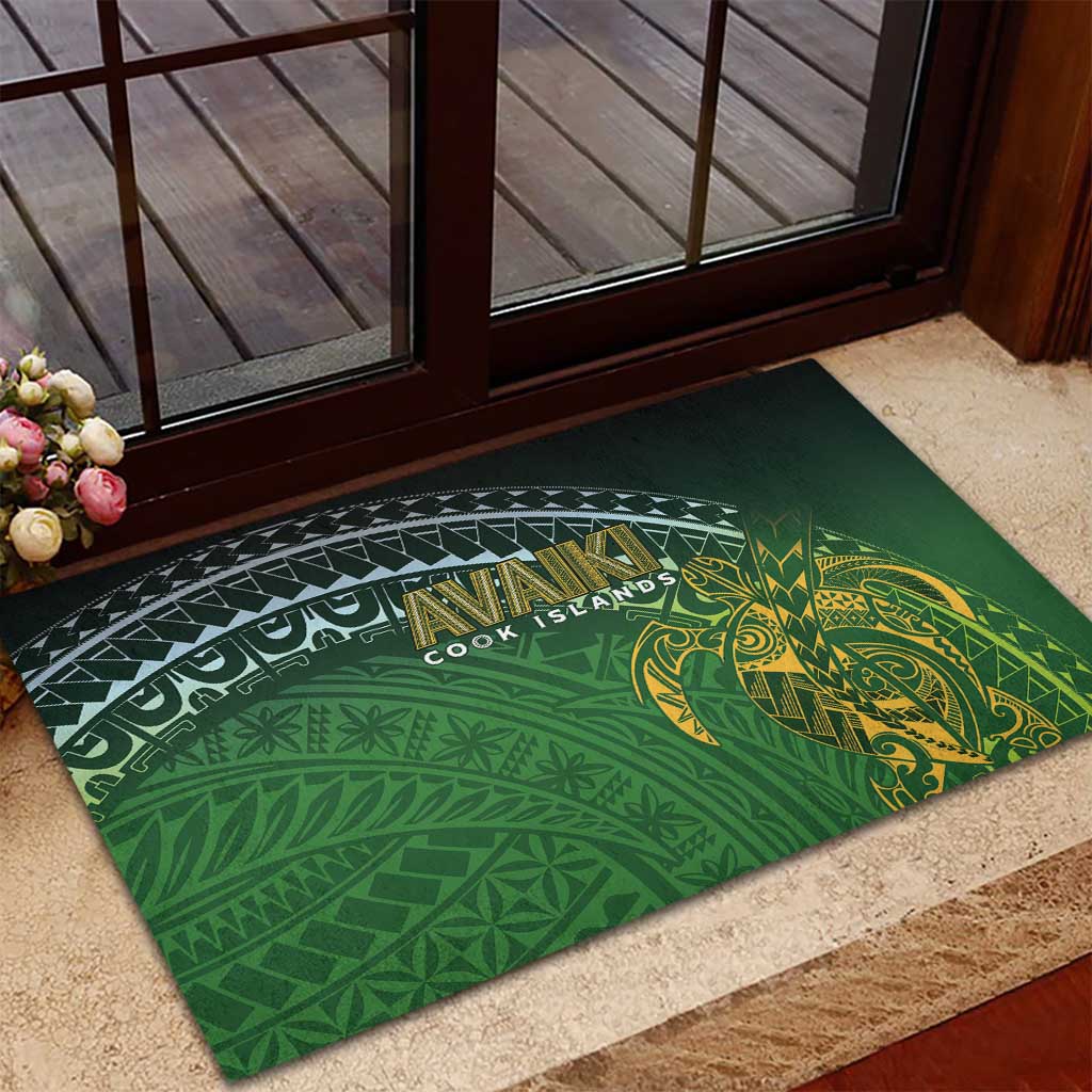 Cook Islands Rugby Kuki Avaiki Rubber Doormat Tribal Turtle - Aussie Hoodie