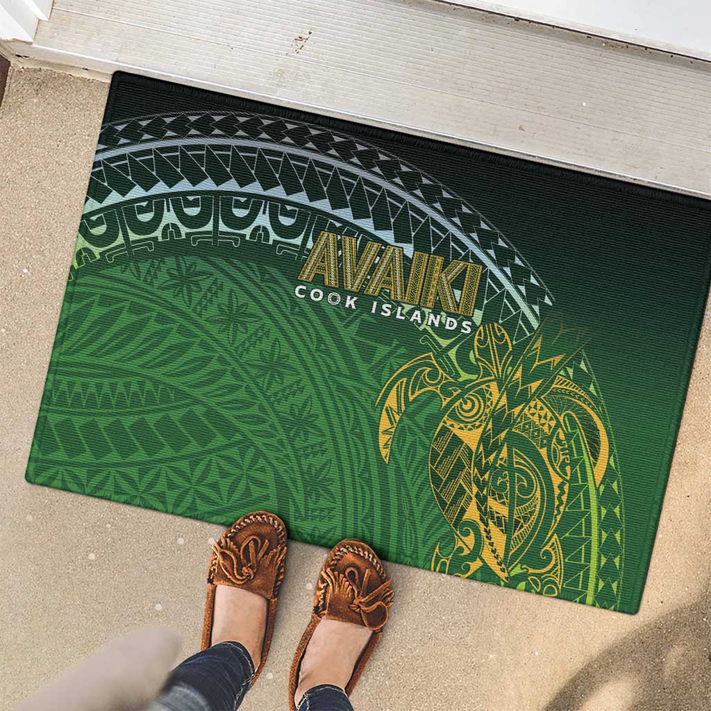 Cook Islands Rugby Kuki Avaiki Rubber Doormat Tribal Turtle - Aussie Hoodie