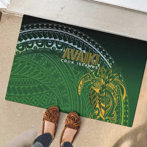 Cook Islands Rugby Kuki Avaiki Rubber Doormat Tribal Turtle - Aussie Hoodie