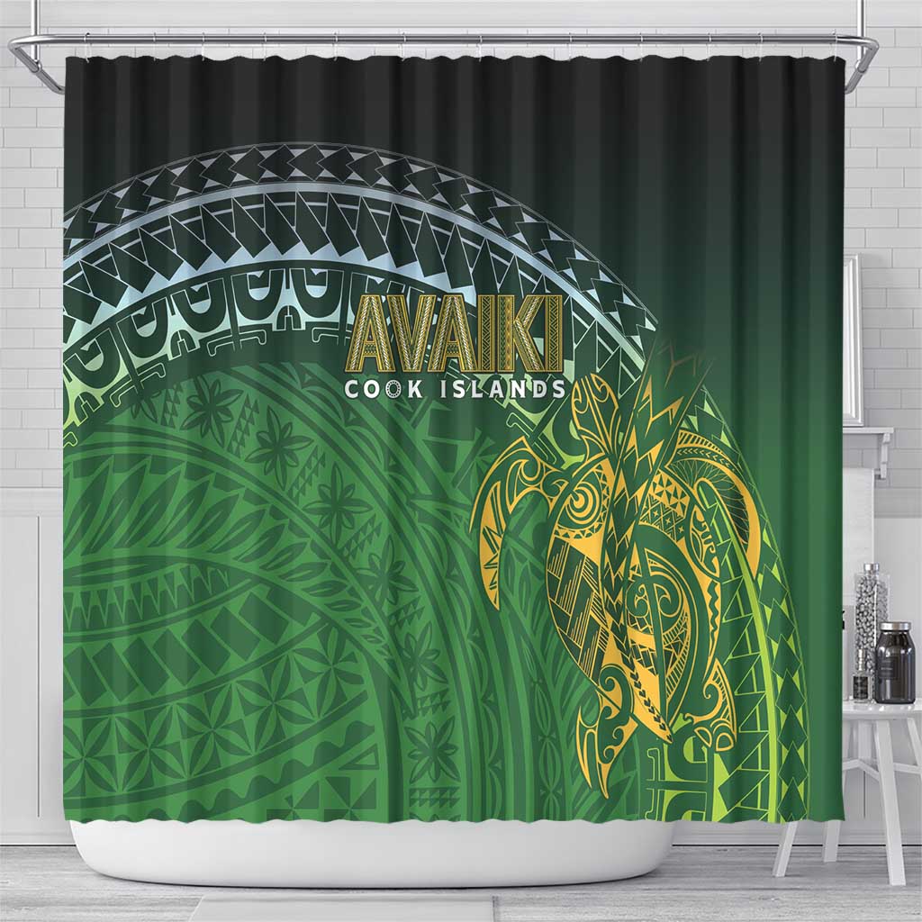 Cook Islands Rugby Kuki Avaiki Shower Curtain Tribal Turtle - Aussie Hoodie