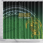 Cook Islands Rugby Kuki Avaiki Shower Curtain Tribal Turtle - Aussie Hoodie