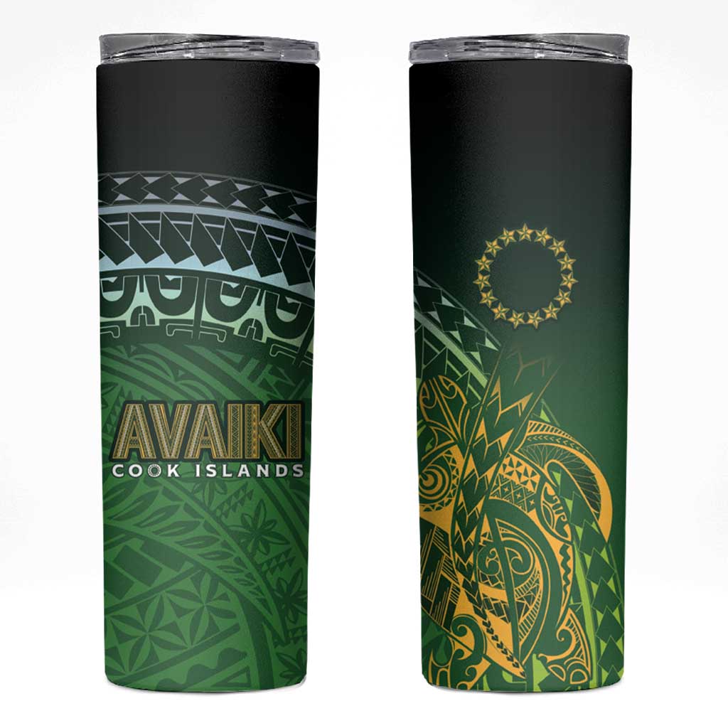 Cook Islands Rugby Kuki Avaiki Skinny Tumbler Tribal Turtle - Aussie Hoodie