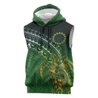 Cook Islands Rugby Kuki Avaiki Sleeveless Hoodie Tribal Turtle - Aussie Hoodie