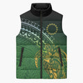 Cook Islands Rugby Kuki Avaiki Sleeveless Puffer Jacket Tribal Turtle - Aussie Hoodie
