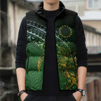 Cook Islands Rugby Kuki Avaiki Sleeveless Puffer Jacket Tribal Turtle - Aussie Hoodie