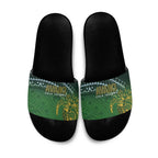 Cook Islands Rugby Kuki Avaiki Slide Sandals Tribal Turtle - Aussie Hoodie