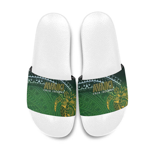 Cook Islands Rugby Kuki Avaiki Slide Sandals Tribal Turtle - Aussie Hoodie