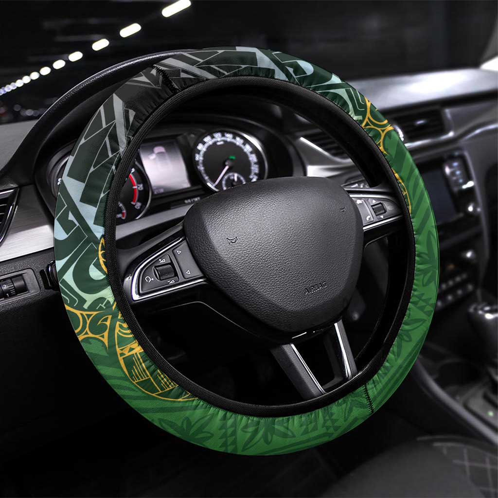 Cook Islands Rugby Kuki Avaiki Steering Wheel Cover Tribal Turtle - Aussie Hoodie