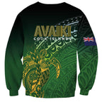 Cook Islands Rugby Kuki Avaiki Sweatshirt Tribal Turtle - Aussie Hoodie