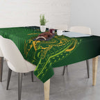 Cook Islands Rugby Kuki Avaiki Tablecloth Tribal Turtle - Aussie Hoodie