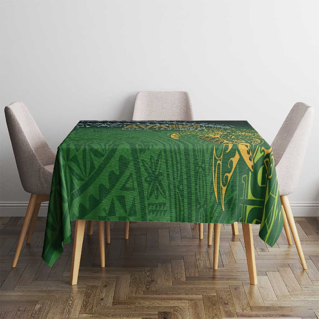 Cook Islands Rugby Kuki Avaiki Tablecloth Tribal Turtle - Aussie Hoodie