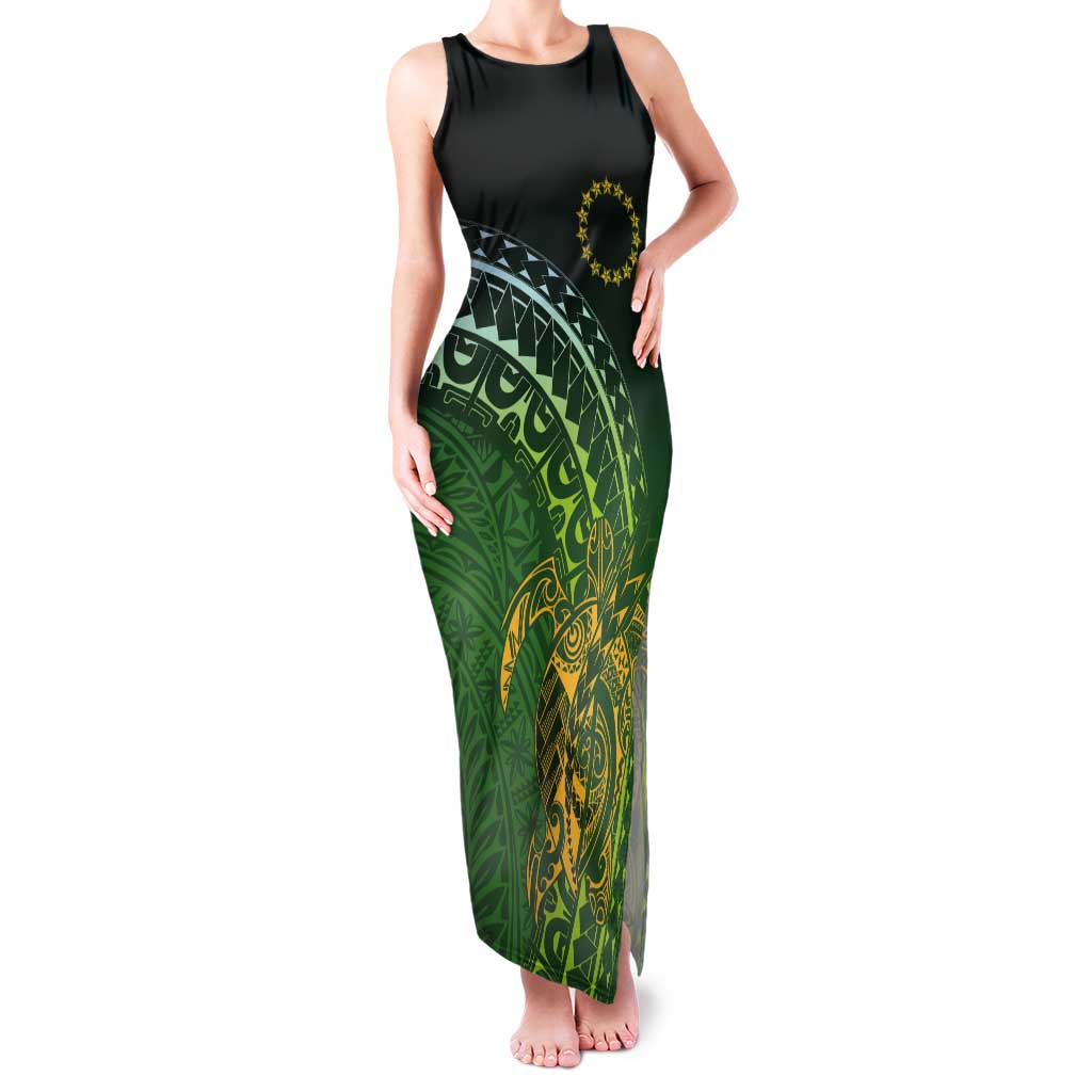 Cook Islands Rugby Kuki Avaiki Tank Maxi Dress Tribal Turtle - Aussie Hoodie