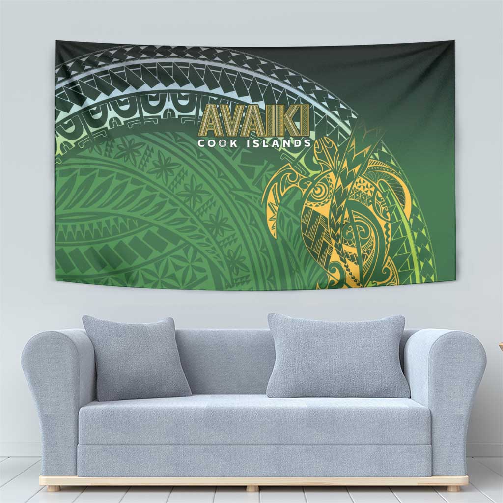 Cook Islands Rugby Kuki Avaiki Tapestry Tribal Turtle - Aussie Hoodie