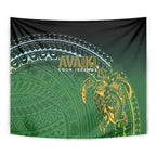 Cook Islands Rugby Kuki Avaiki Tapestry Tribal Turtle - Aussie Hoodie