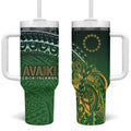 Cook Islands Rugby Kuki Avaiki Tumbler With Handle Tribal Turtle - Aussie Hoodie