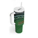 Cook Islands Rugby Kuki Avaiki Tumbler With Handle Tribal Turtle - Aussie Hoodie