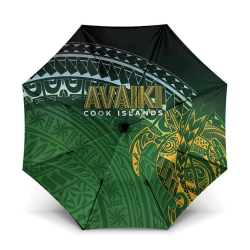 Cook Islands Rugby Kuki Avaiki Umbrella Tribal Turtle - Aussie Hoodie