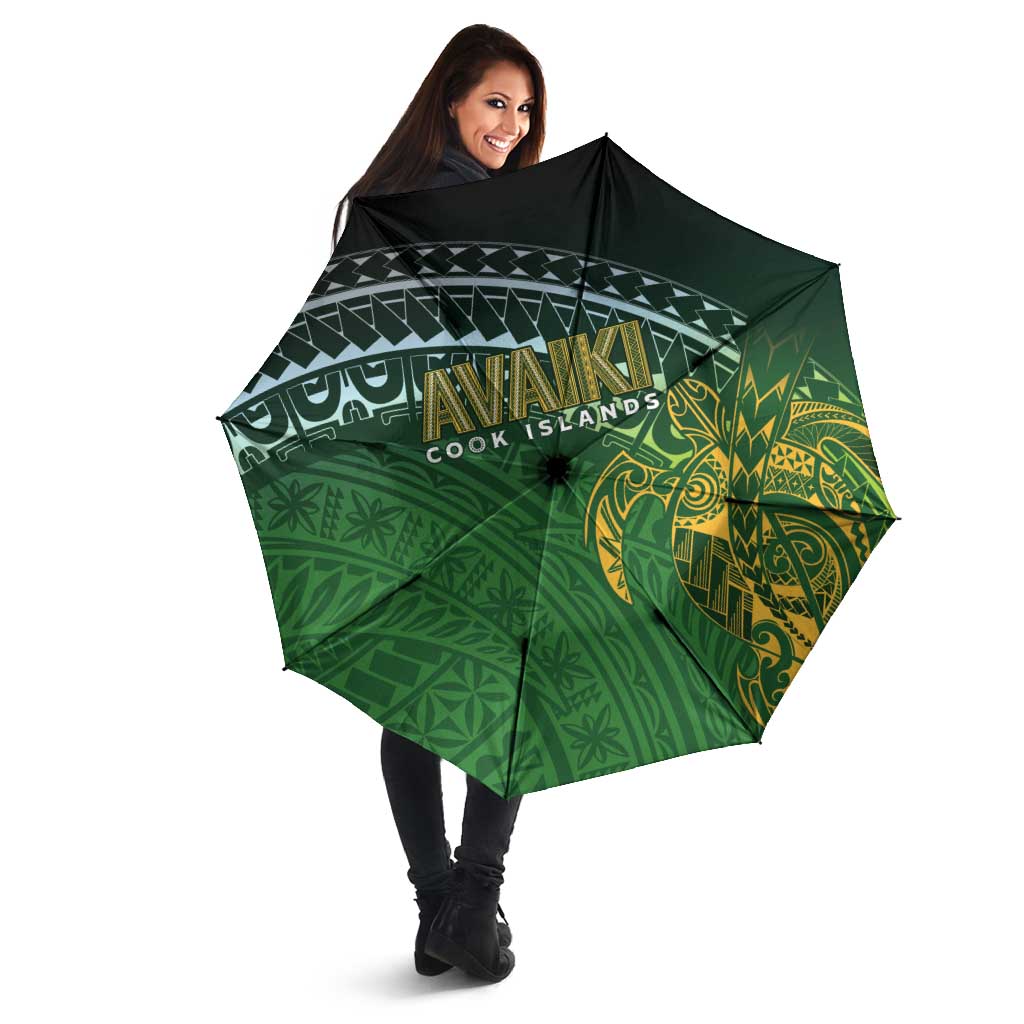Cook Islands Rugby Kuki Avaiki Umbrella Tribal Turtle - Aussie Hoodie