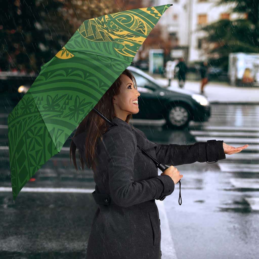 Cook Islands Rugby Kuki Avaiki Umbrella Tribal Turtle - Aussie Hoodie
