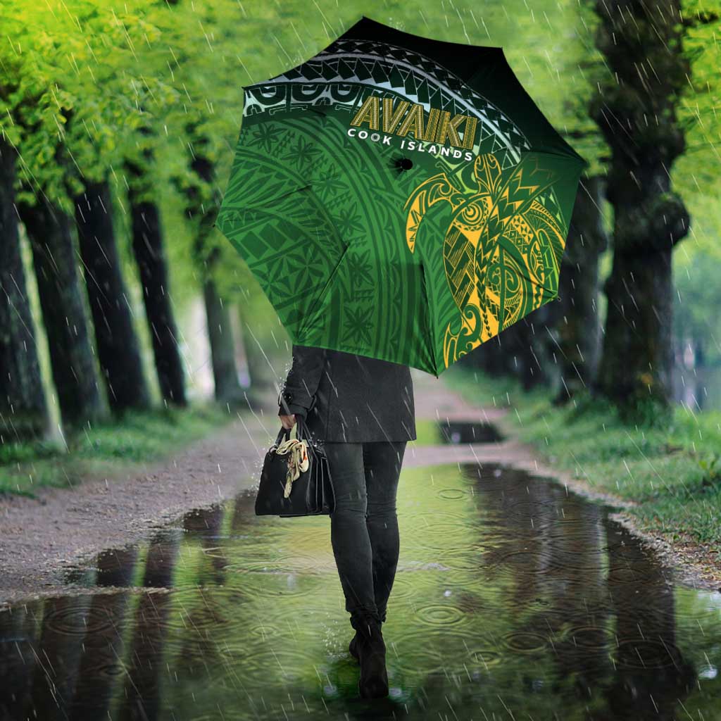Cook Islands Rugby Kuki Avaiki Umbrella Tribal Turtle - Aussie Hoodie