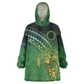 Cook Islands Rugby Kuki Avaiki Wearable Blanket Hoodie Tribal Turtle - Aussie Hoodie