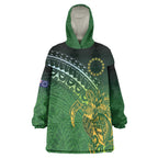 Cook Islands Rugby Kuki Avaiki Wearable Blanket Hoodie Tribal Turtle - Aussie Hoodie