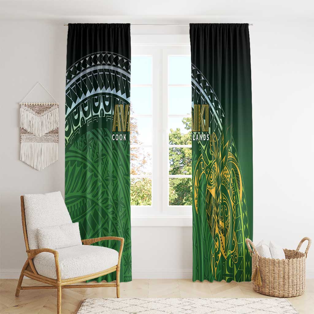 Cook Islands Rugby Kuki Avaiki Window Curtain Tribal Turtle - Aussie Hoodie
