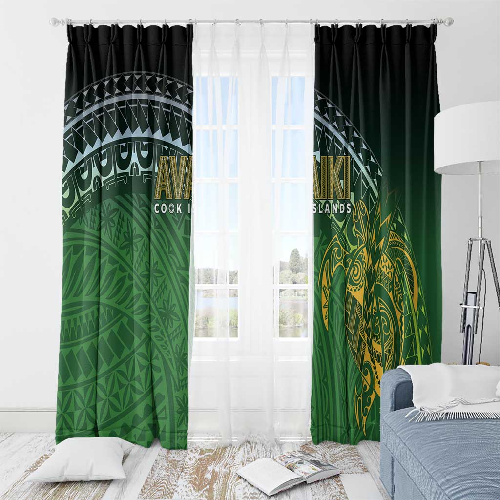 Cook Islands Rugby Kuki Avaiki Window Curtain Tribal Turtle - Aussie Hoodie