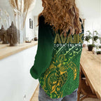 Cook Islands Rugby Kuki Avaiki Women Casual Shirt Tribal Turtle - Aussie Hoodie