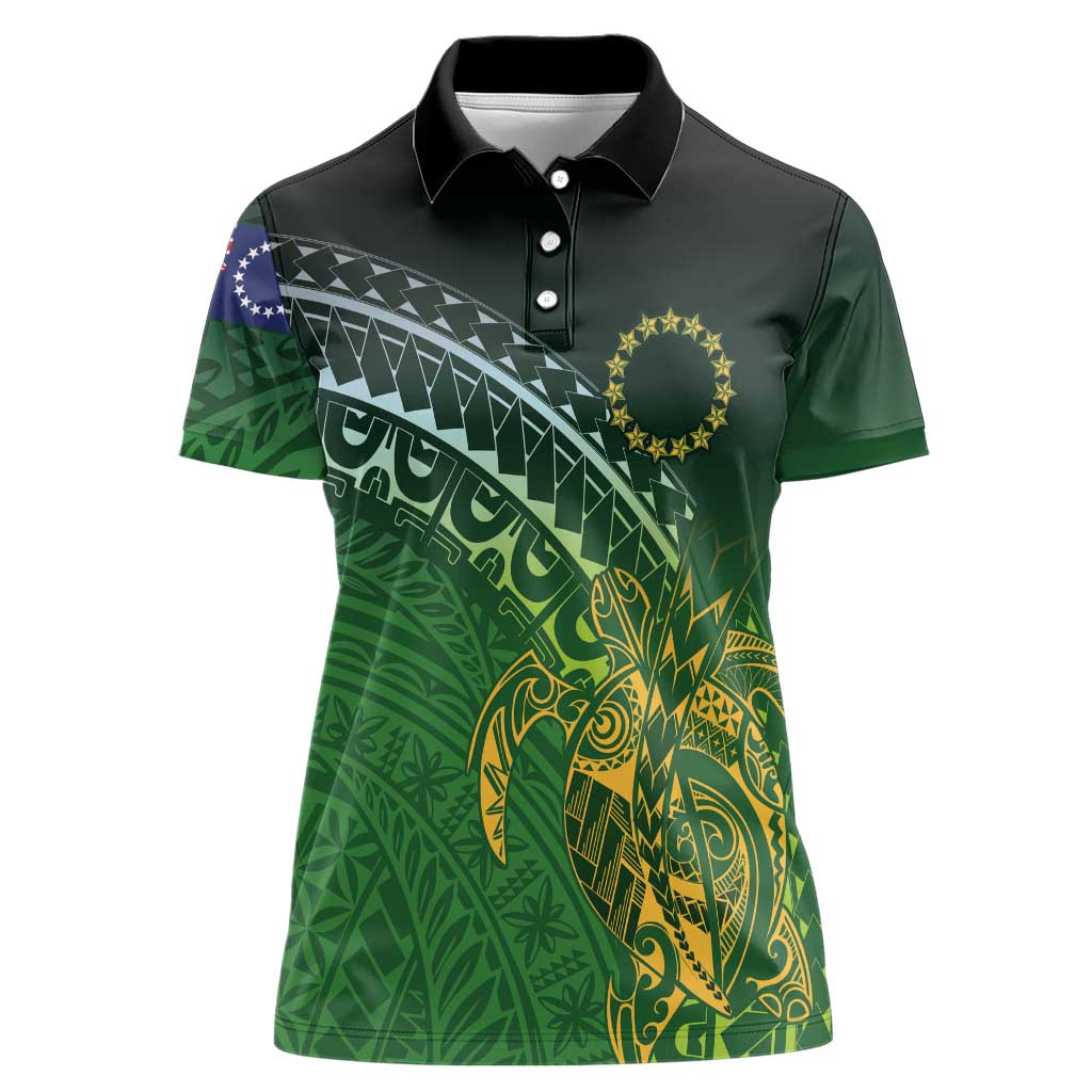 Cook Islands Rugby Kuki Avaiki Women Polo Shirt Tribal Turtle - Aussie Hoodie