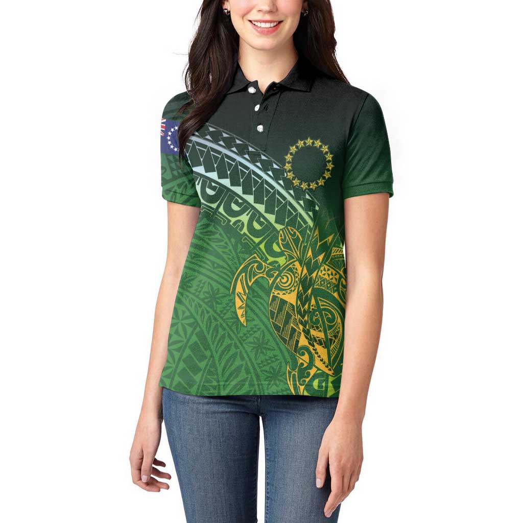 Cook Islands Rugby Kuki Avaiki Women Polo Shirt Tribal Turtle - Aussie Hoodie