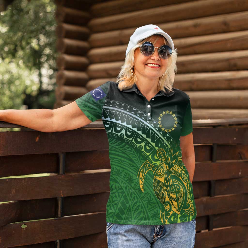 Cook Islands Rugby Kuki Avaiki Women Polo Shirt Tribal Turtle - Aussie Hoodie