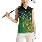 Cook Islands Rugby Kuki Avaiki Women Sleeveless Polo Shirt Tribal Turtle - Aussie Hoodie