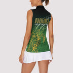 Cook Islands Rugby Kuki Avaiki Women Sleeveless Polo Shirt Tribal Turtle - Aussie Hoodie