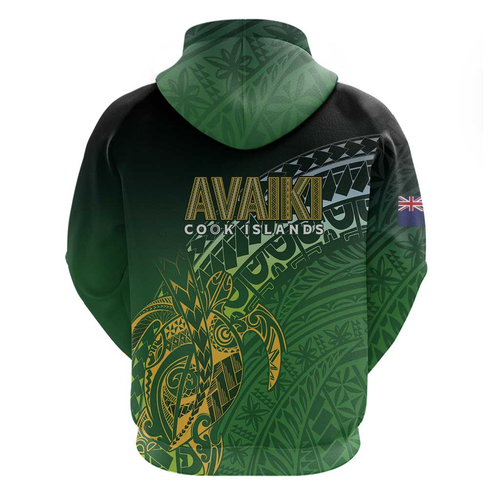 Cook Islands Rugby Kuki Avaiki Zip Hoodie Tribal Turtle - Aussie Hoodie