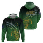 Cook Islands Rugby Kuki Avaiki Zip Hoodie Tribal Turtle - Aussie Hoodie