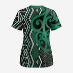 Maori Taniko Patterns Scrub Top Pounamu Patiki Motifs Mix Whakairo Ngaru - Aussie Hoodie