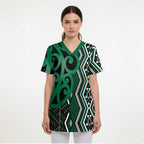 Maori Taniko Patterns Scrub Top Pounamu Patiki Motifs Mix Whakairo Ngaru - Aussie Hoodie