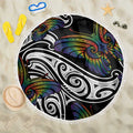 Aotearoa Takatapui Pride Beach Blanket Rainbow Butterfly - Free To Love