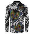 Aotearoa Takatapui Pride Button Sweatshirt Rainbow Butterfly - Free To Love