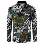 Aotearoa Takatapui Pride Button Sweatshirt Rainbow Butterfly - Free To Love
