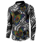 Aotearoa Takatapui Pride Button Sweatshirt Rainbow Butterfly - Free To Love