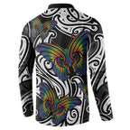 Aotearoa Takatapui Pride Button Sweatshirt Rainbow Butterfly - Free To Love