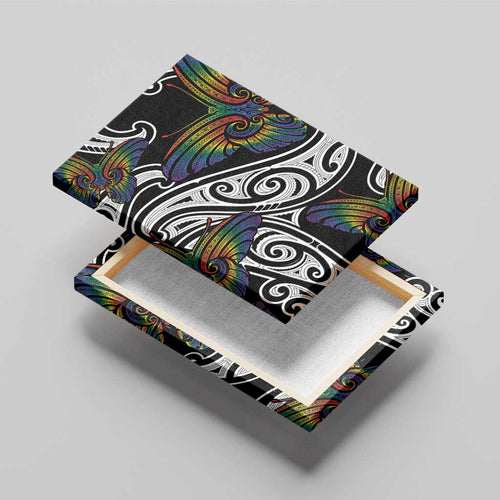Aotearoa Takatapui Pride Canvas Wall Art Rainbow Butterfly - Free To Love