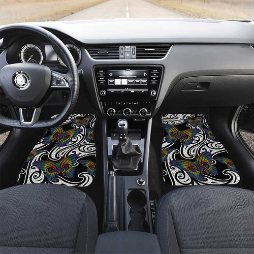 Aotearoa Takatapui Pride Car Mats Rainbow Butterfly - Free To Love