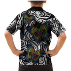 Aotearoa Takatapui Pride Family Matching Mermaid Dress and Hawaiian Shirt Rainbow Butterfly - Free To Love