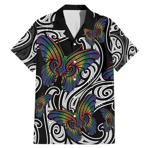 Aotearoa Takatapui Pride Family Matching Mermaid Dress and Hawaiian Shirt Rainbow Butterfly - Free To Love