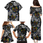 Aotearoa Takatapui Pride Family Matching Puletasi and Hawaiian Shirt Rainbow Butterfly - Free To Love