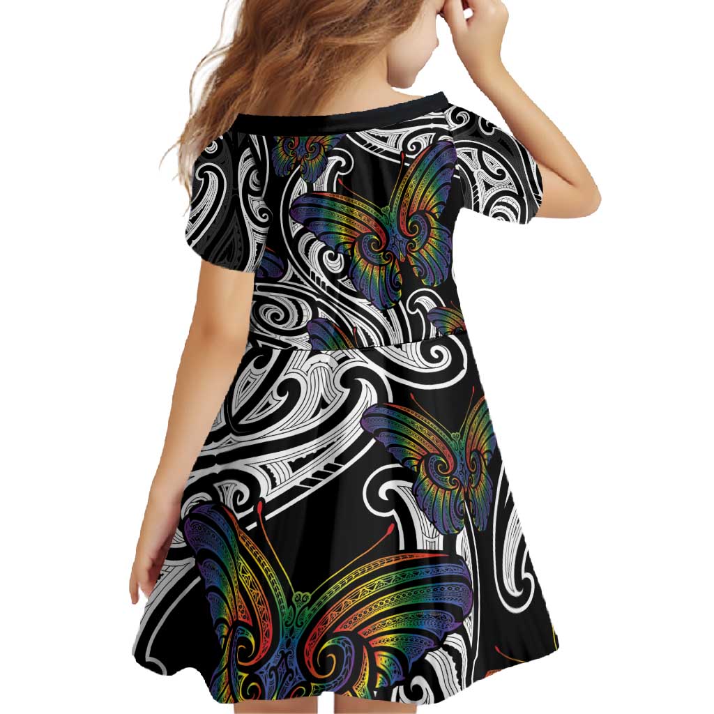 Aotearoa Takatapui Pride Family Matching Summer Maxi Dress and Hawaiian Shirt Rainbow Butterfly - Free To Love