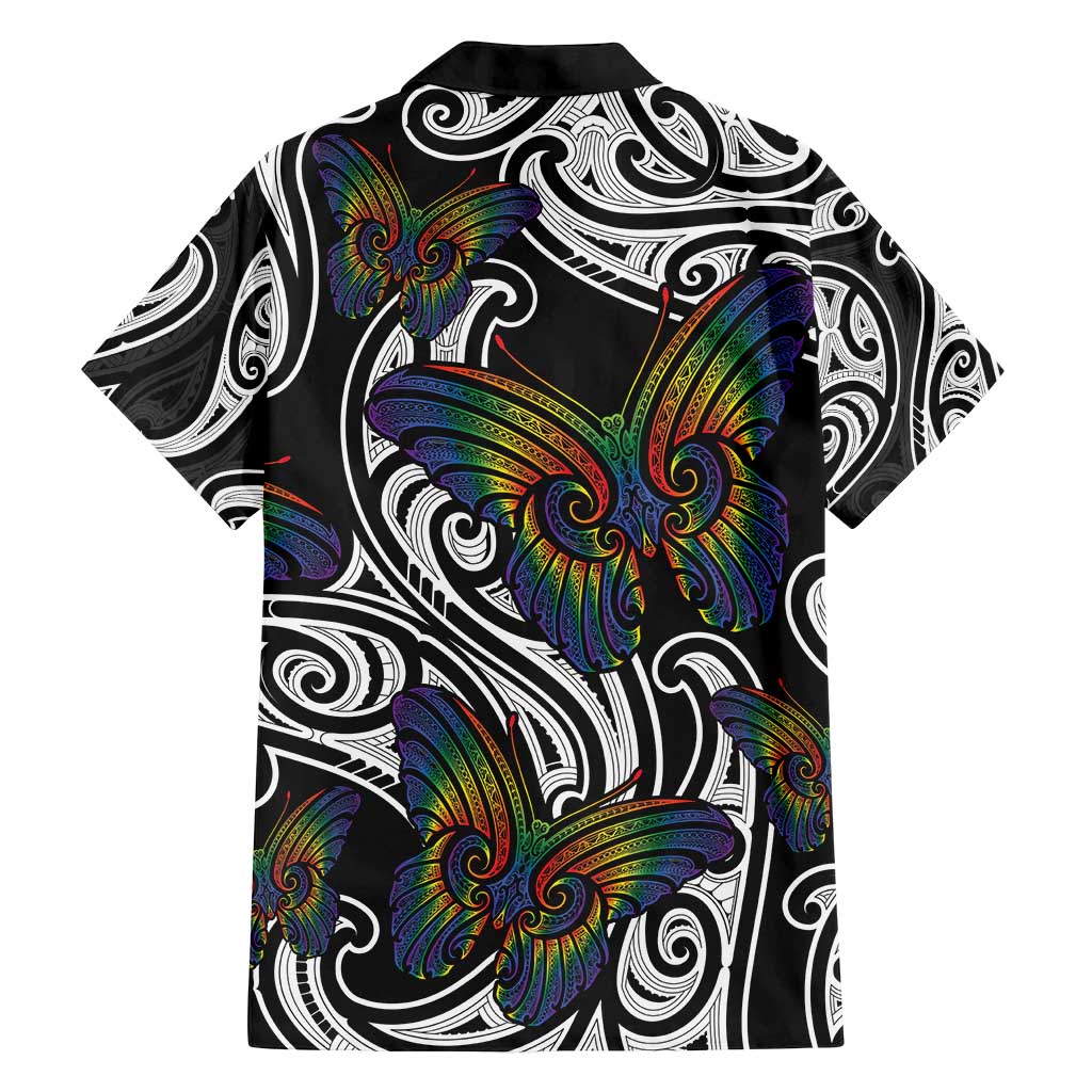 Aotearoa Takatapui Pride Family Matching Summer Maxi Dress and Hawaiian Shirt Rainbow Butterfly - Free To Love